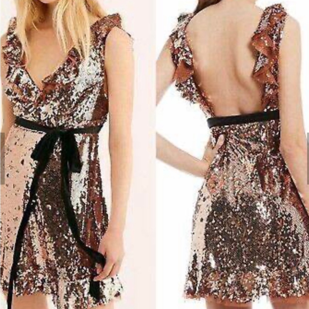 NWT Free People Sequin Tribeca Mini Dress